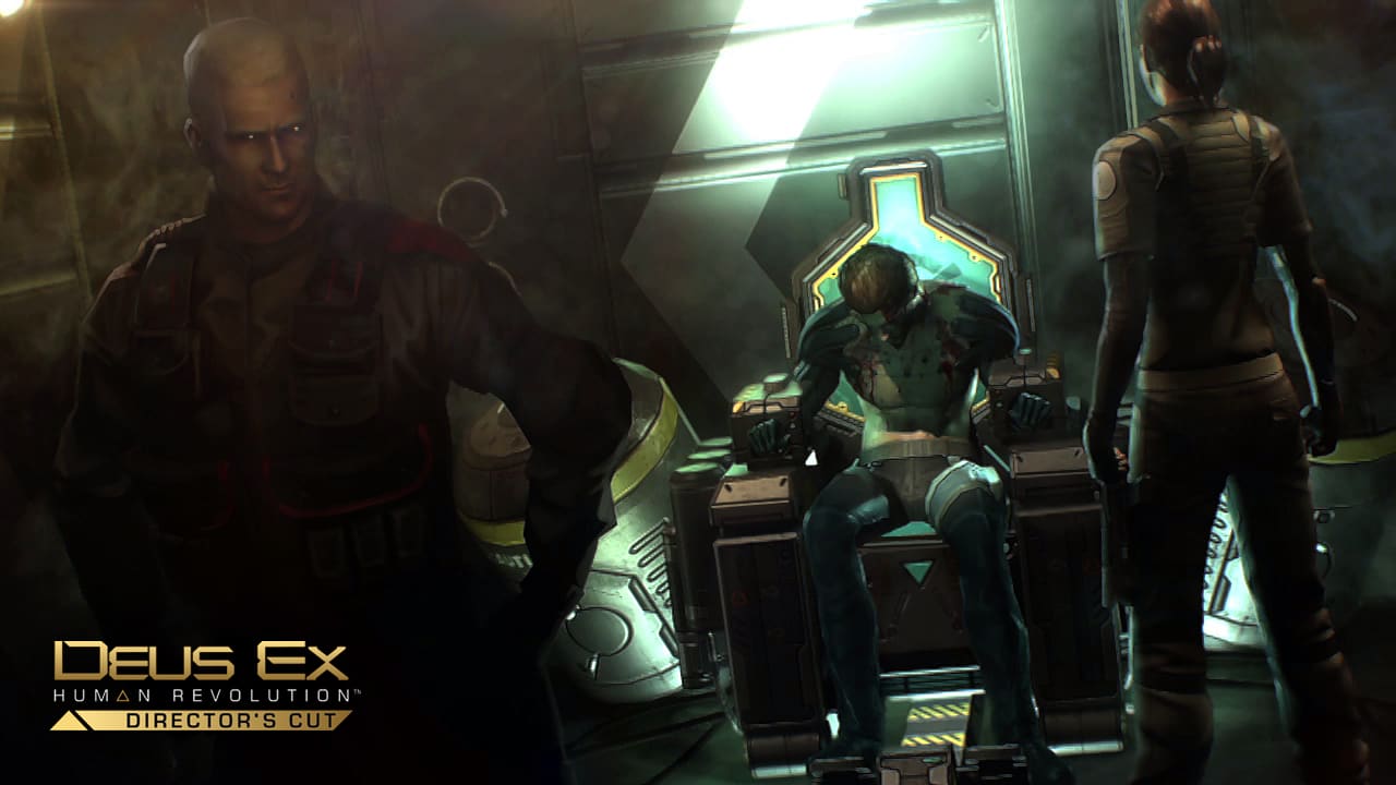 Deus Ex: Human Revolution — stealth takedown in industrial setting