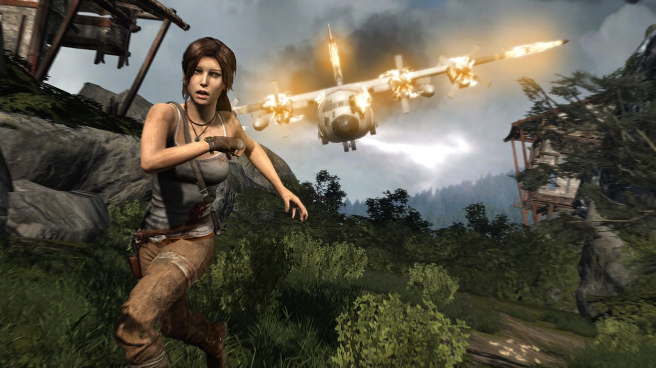 Tomb Raider — Lara Croft exploring lush jungle environment on Yamatai island
