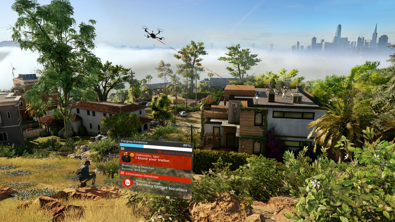 Watch_Dogs 2 — network hacking interface showing ctOS 2.0 map